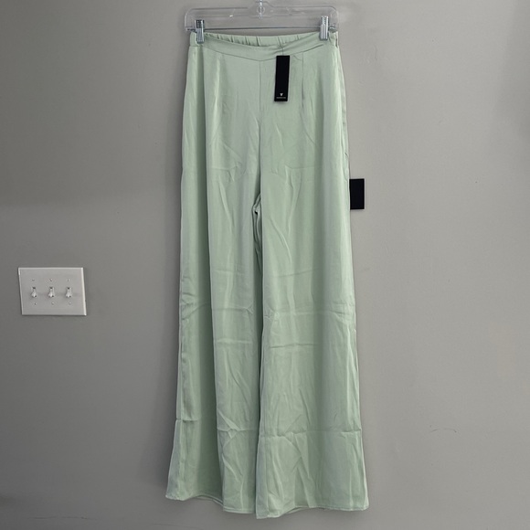 Lulus Sincerely Exceptional Sage Satin Strapless Two-piece Jumpsuit Green - Picture 2 of 8